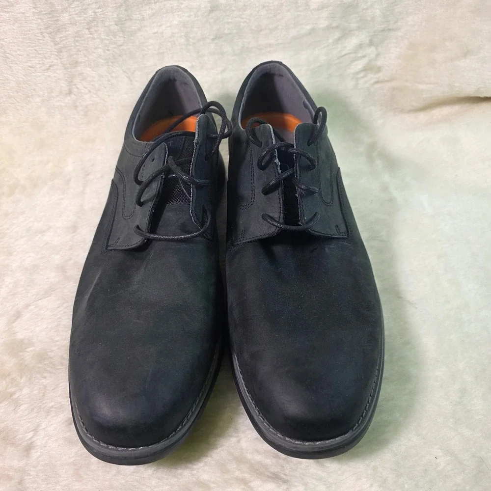 Rockport Garett Plain Toe Black Leather Oxford Shoes Mens 13M NEW